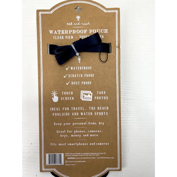 NWT Oak and Reed Waterproof Pouch Clear View Touch Screen Travel Beach Pool New - Picture 2 of 9